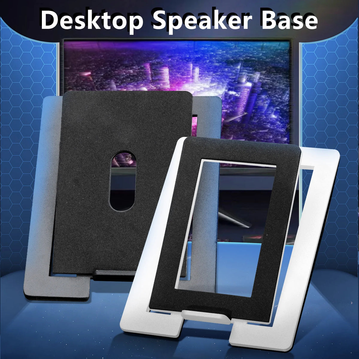 Speaker Stand for Enhanced Stereo Sound and Shock Absorption, Speaker Base for Laptop Speaker Support or Desktop Speaker Bracket
