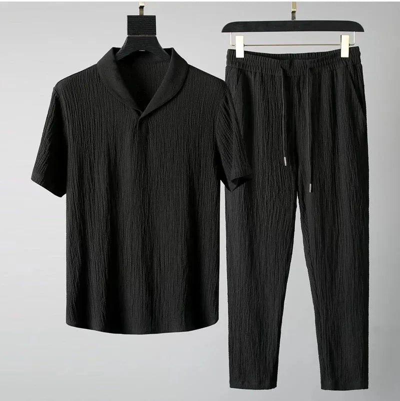 (Shirt + trousers)2026 summer men fashion classic shirt men&