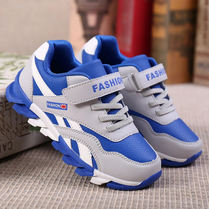 Kids Fashion Sneakers Outdoor Sport Boys Tennis Comfort Leather Running Shoes Lightweight Children&