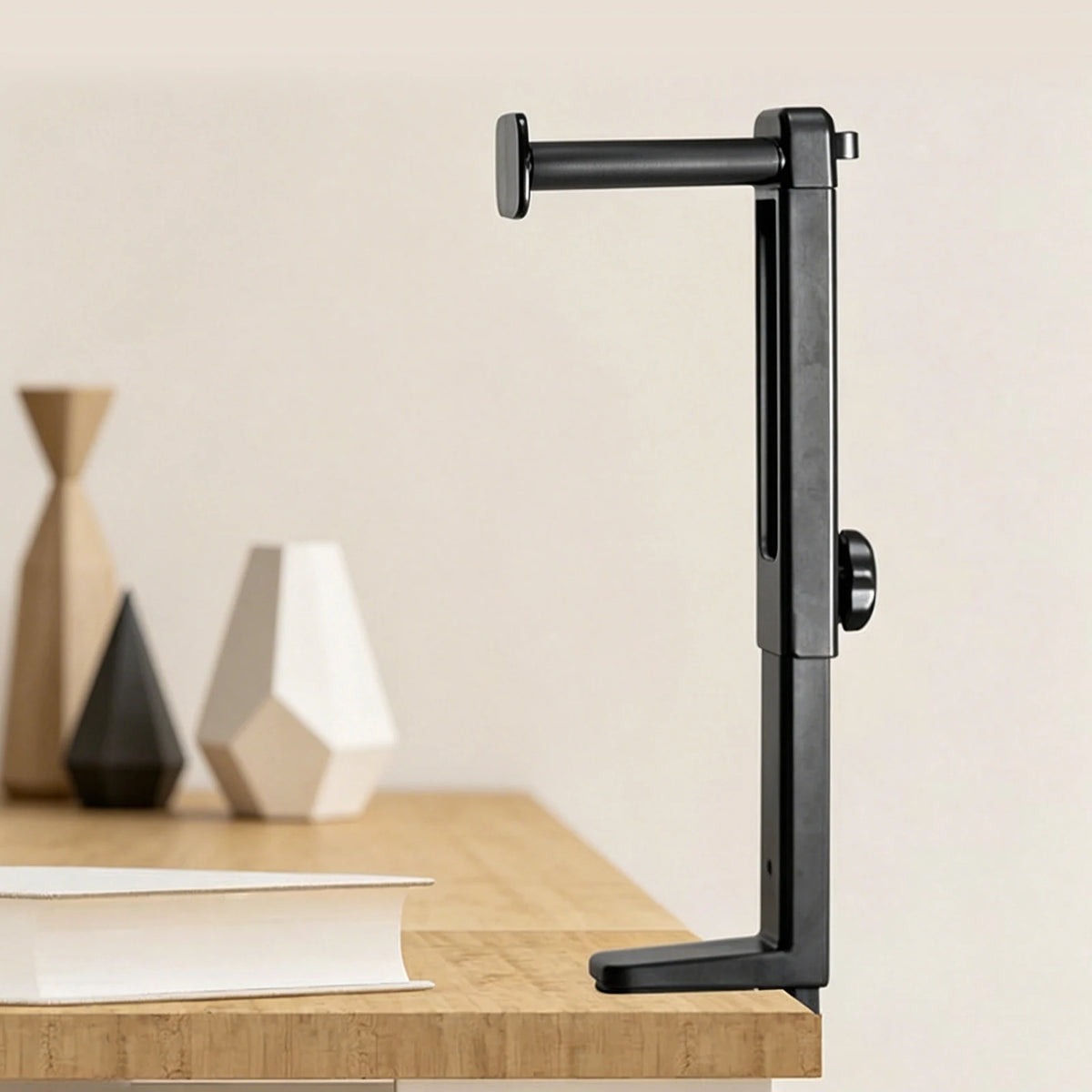 Headset Stand 2 in 1 Above & Under Desk PC Gaming Headset Holder with Height Adjustable and Rotating Clamp with Cable Clip