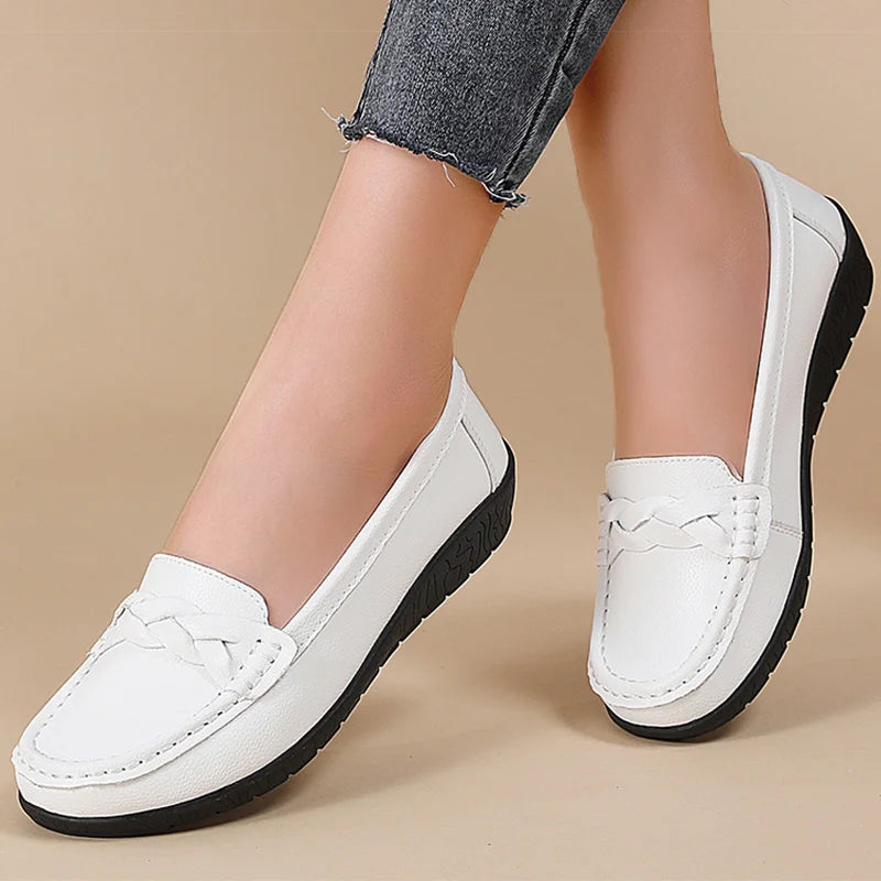 Woman Shoes 2025 New Soft Leather Flat Shoes Women&