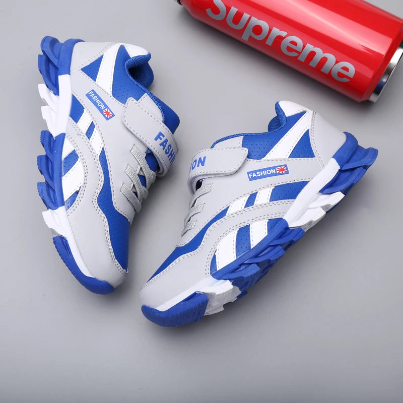 Kids Fashion Sneakers Outdoor Sport Boys Tennis Comfort Leather Running Shoes Lightweight Children&