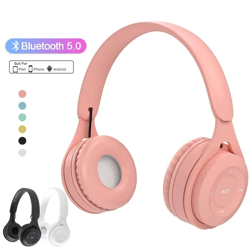 Y08 Wireless Bluetooth Headphone Macaron Headphones Stereo Headband Gaming Headset with Mic Gamer Girl Gift for Mobile Tablet