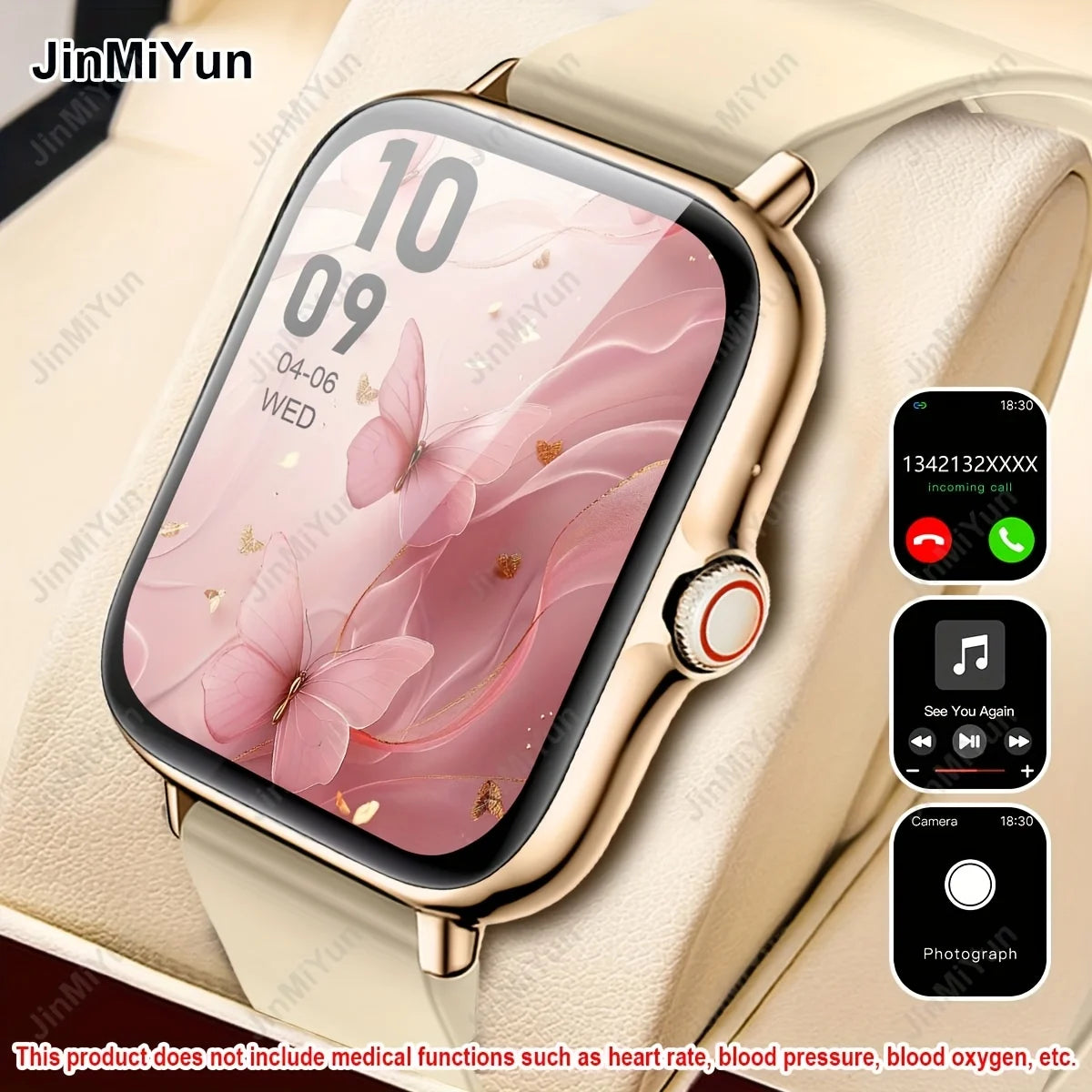 Smart Watch with Wireless Call, SMS, Multi-Sport Modes | Compatible with iPhone and Android, USB Charging, Clear Display