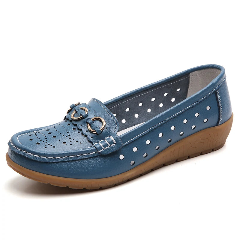Woman Shoes Breathable Leather Shoes For Women Low Heels Casual Zapatos Mujer Elegant Heel Women&