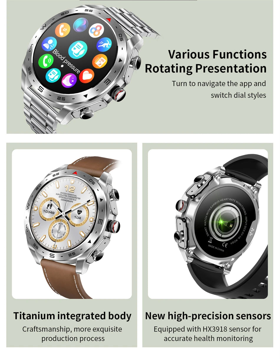 New T95 Smart Watch TWS 2-in-1 Bluetooth Headset Earphones with Built-in Speaker HIFI 9D Sound Quality Health Sports Monitoring