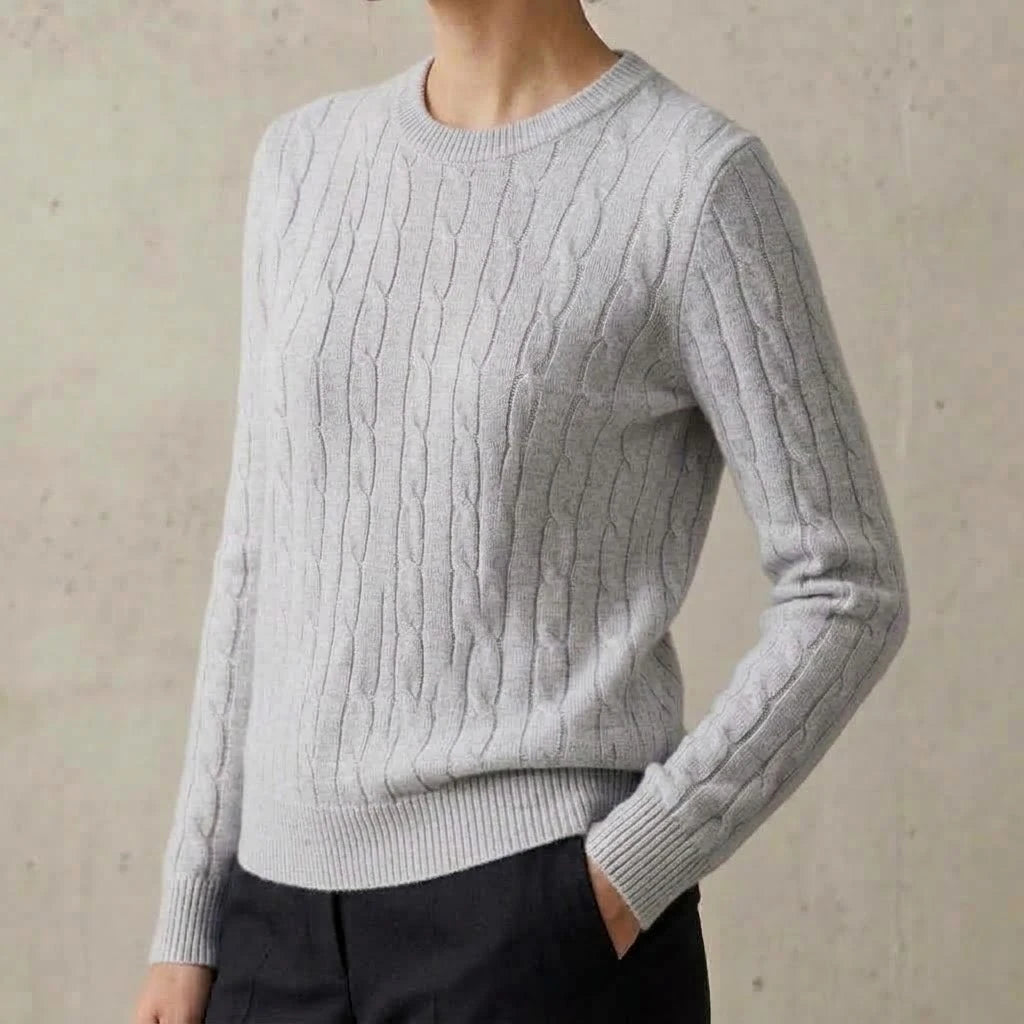 Women Cable Knit Sweater Crewneck Long Sleeve Pullover Autumn Soft Warm Knitted Jumper Fall Winter Casual Office Work Tops Coats