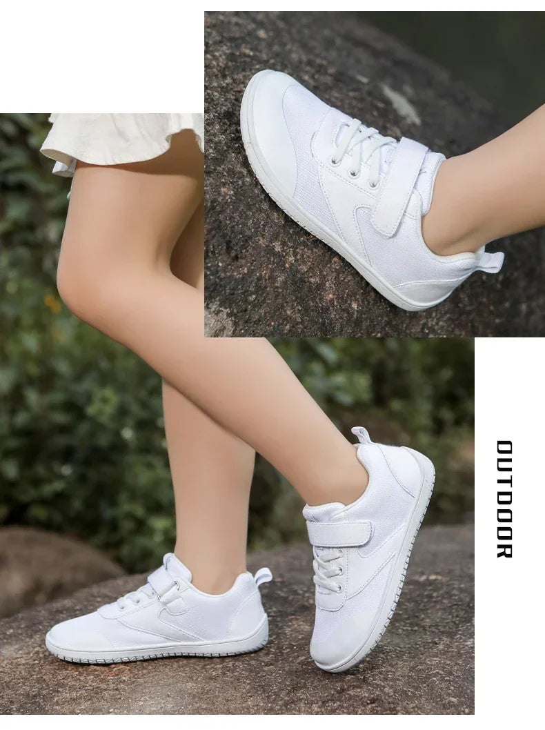 Kids Wide Barefoot Shoes Minimalist Boys Girls Sneakers Lightweight Non Slip Children Walking Shoes Casual Skate Flat