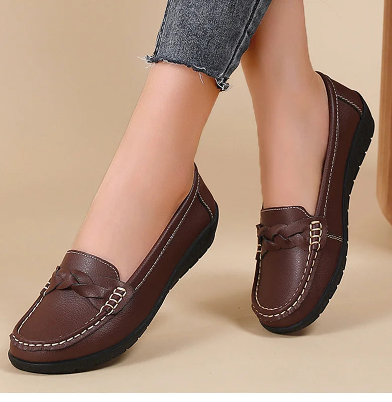 Woman Shoes 2025 New Soft Leather Flat Shoes Women&