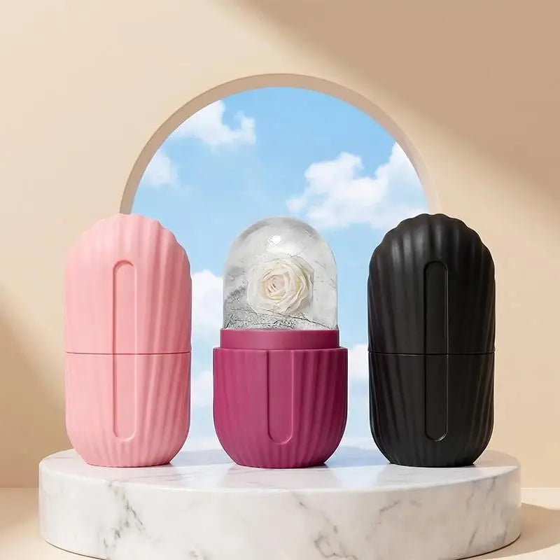 Ice Face Roller Ice Cube Beauty Massage Silicone Ice Mold For Eye Puffiness Ice Facial Roller Shrink Pores