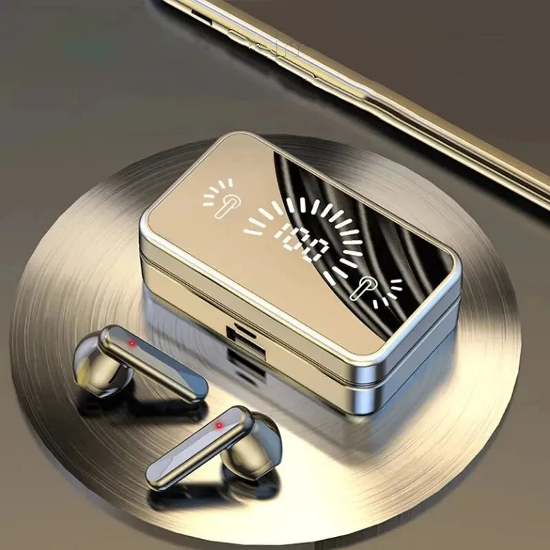 S20 BT Earphone Headphones Mirror Wireless Stereo Headset with Digital DisplayTouch Control Sports Earbuds for Gaming