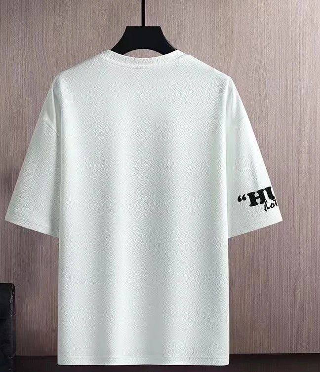 Clothes for Men Slim Fit Chic Basic Kpop Casual Cool Grey Pants Sets Male T Shirt Stretch Loose High Quality 5xl Luxury Xl S Top