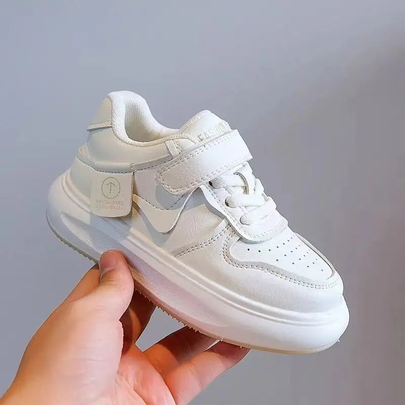 Kids Sports Shoes Spring Autumn Simple Black White Boys Girls Casual Sneakers Thick Sole School Causal Children Basketball Shoes