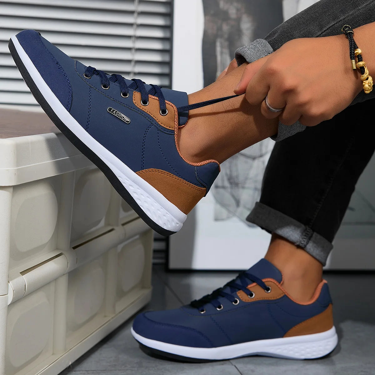 2025 Men Shoes Spring Autumn Waterproof Walking Sneakers Leisure Male Leather Sports Shoes Non-Slip Footwear Tennis for Men
