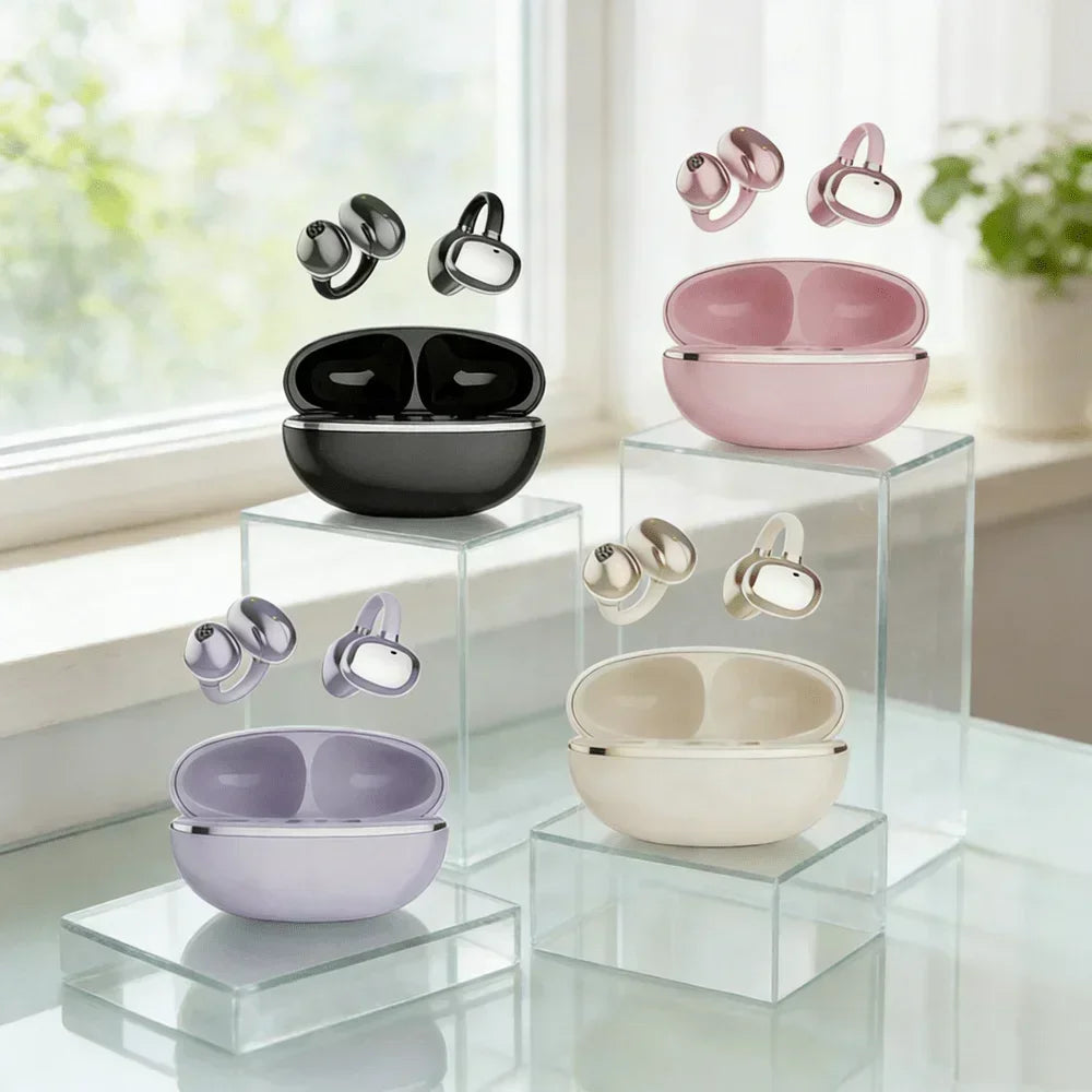 Bluetooth Clip-On Earbuds Wireless Headphones Comfortable and Stylish Clip-On Design High Quality Sound Lightweight and Portable