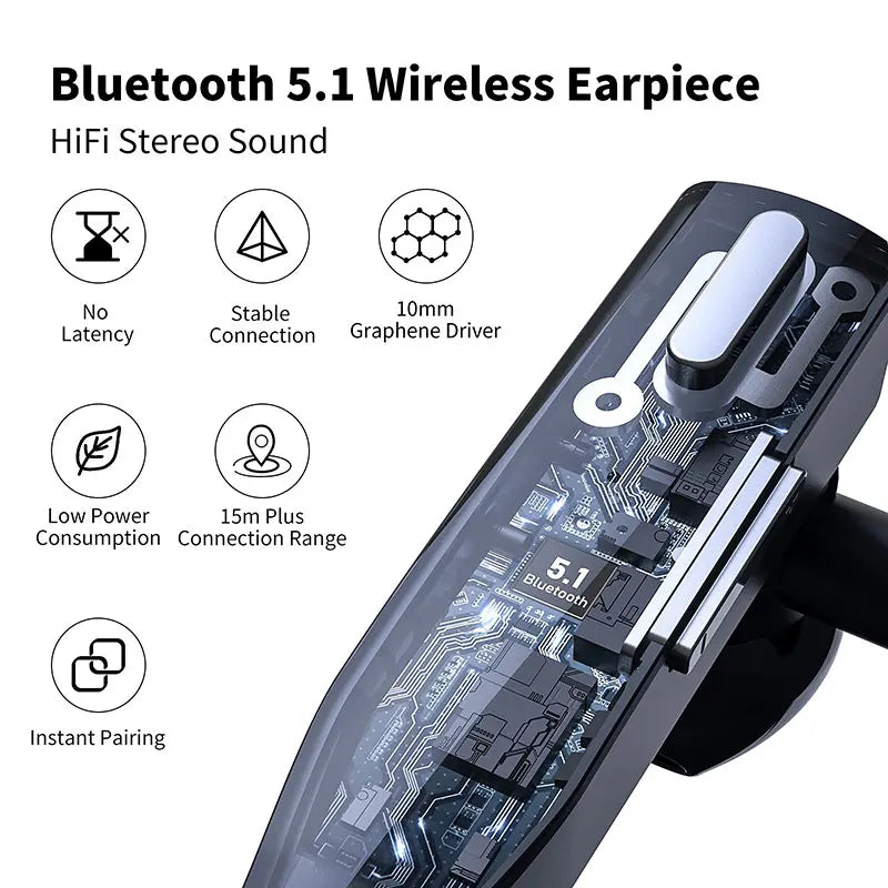 Wireless Bluetooth Headphones With Microphon Earphone ENC Noise Cancelling Handsfree Talking Headset Busines Auriculares Driving