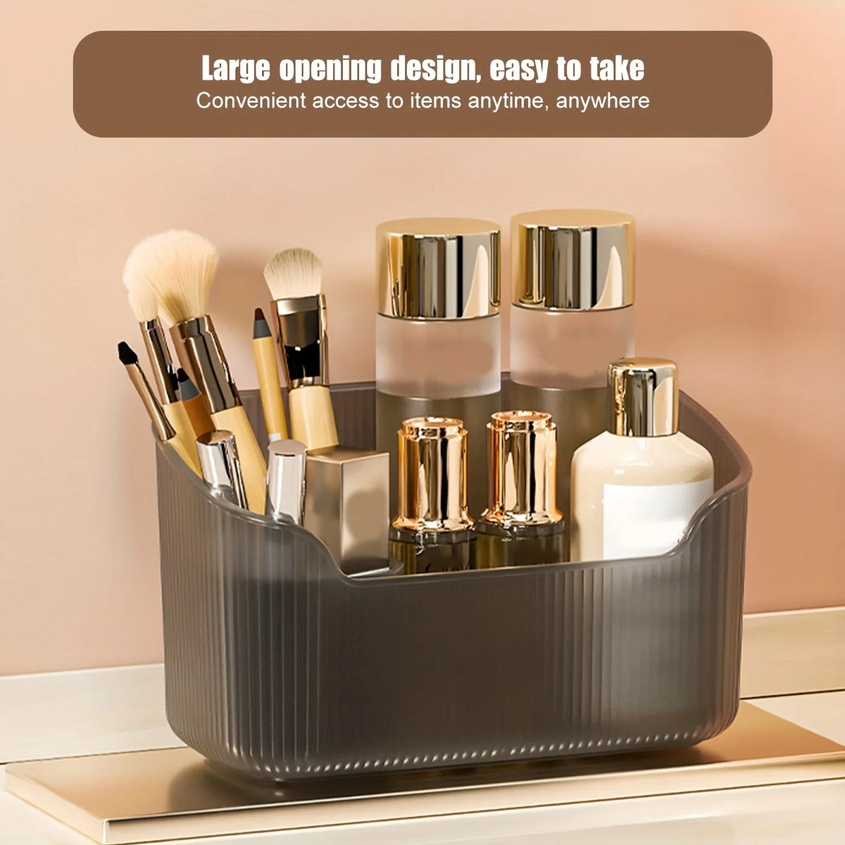 1PC Cosmetic Storage Box, Beveled Desktop Artifact, Dressing Table Skin Care Product, Perfume, Built-in Storage Bathroom Cabinet