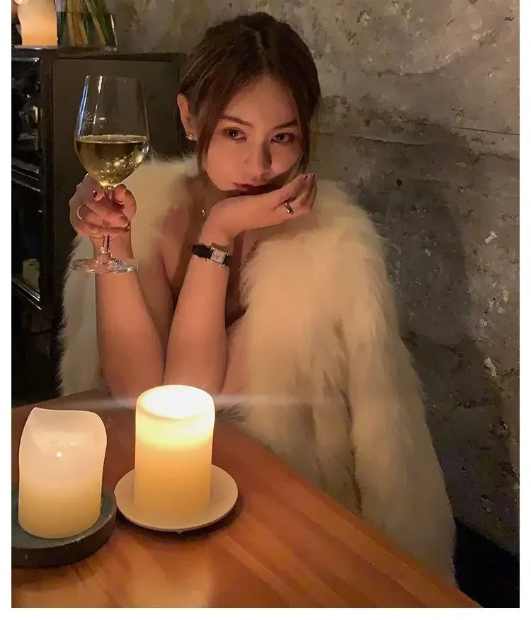 2026 New Winter Womens Faux Fur Coat Fashion Casual Imitation Fox Fur Jacket Short Loose Versatile Womens Fur Coats Top