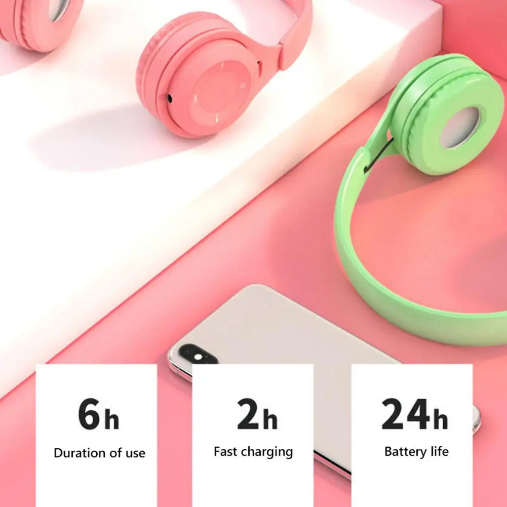 Y08 Wireless Bluetooth Headphone Macaron Headphones Stereo Headband Gaming Headset with Mic Gamer Girl Gift for Mobile Tablet
