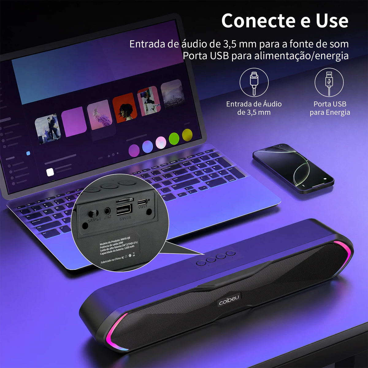 Speaker, Bluetooth Speaker, Portable Bluetooth Speaker, Speaker for Pc, Soundbar, Bluetooth Speaker