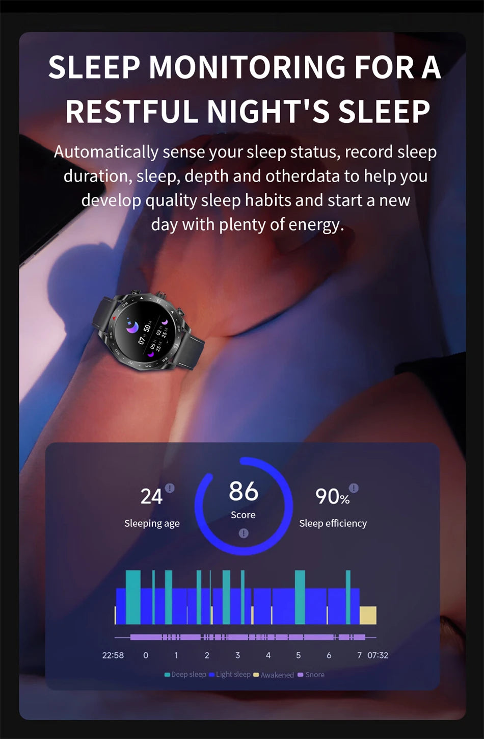 New T95 Smart Watch TWS 2-in-1 Bluetooth Headset Earphones with Built-in Speaker HIFI 9D Sound Quality Health Sports Monitoring