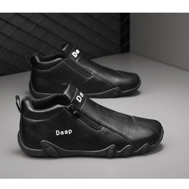 2024 New Casual Shoes for Men Luxury Round Toe Men Ankle Boots Light Slip on Walking Shoes Outdoor Comfor Men High Top Sneakers