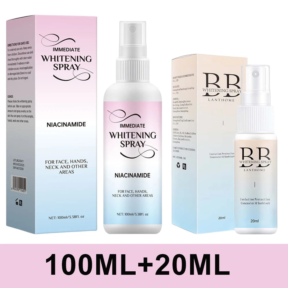 BB Whitening Spray, Skin Brightening Moisturizing BB Cream for Women, Face Foundation Nourishing Skin Care Beauty Cosmetics
