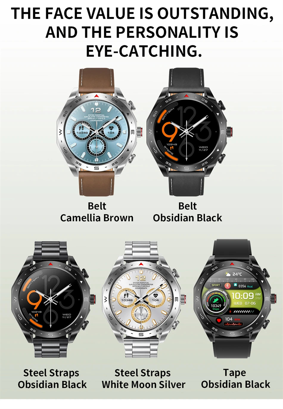 New T95 Smart Watch TWS 2-in-1 Bluetooth Headset Earphones with Built-in Speaker HIFI 9D Sound Quality Health Sports Monitoring