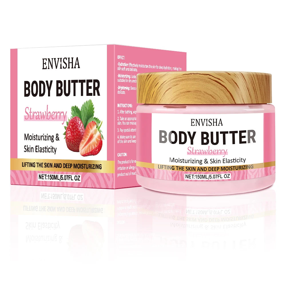 Skin Care Strawberry Face Body Butter Lotion Cream Whitening Deeply Moisturizing Brightening Remove Melanin Elasticity Lifting