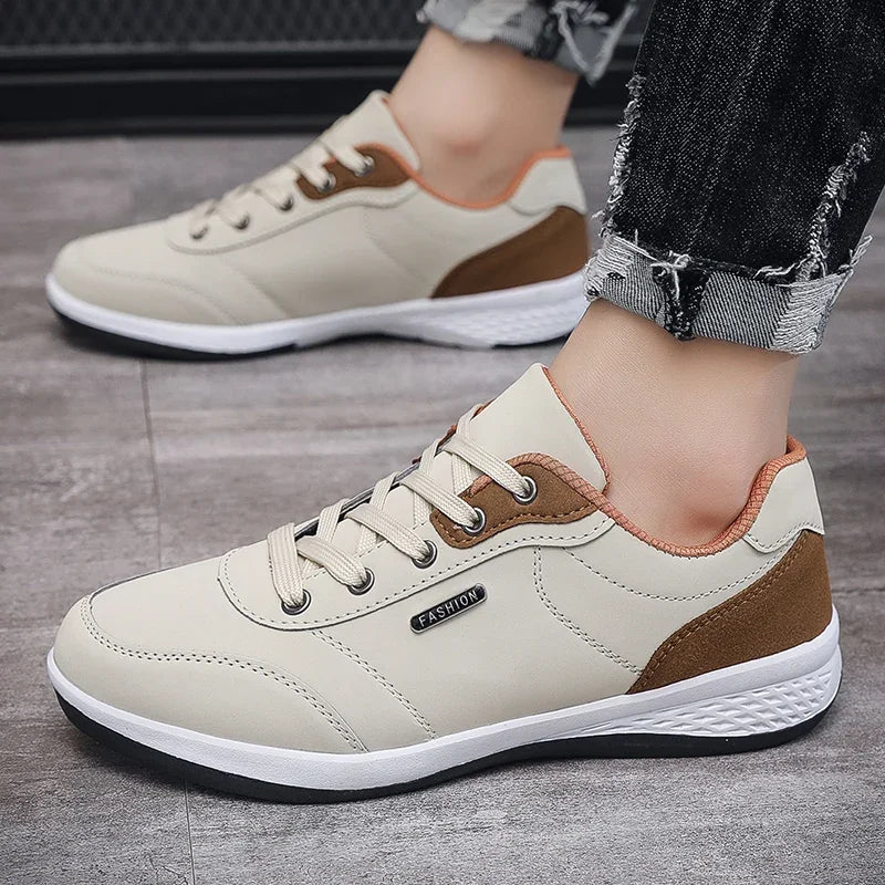 2025 Men Shoes Spring Autumn Waterproof Walking Sneakers Leisure Male Leather Sports Shoes Non-Slip Footwear Tennis for Men