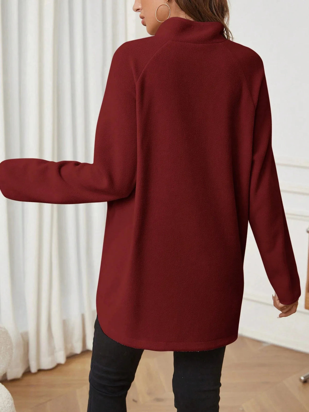 Maternity Clothes for Women Autumn Winter Pregnant Dresses Photoshoot Clothing Fashion Plain Zipper Loose Long-sleeved T-shirt