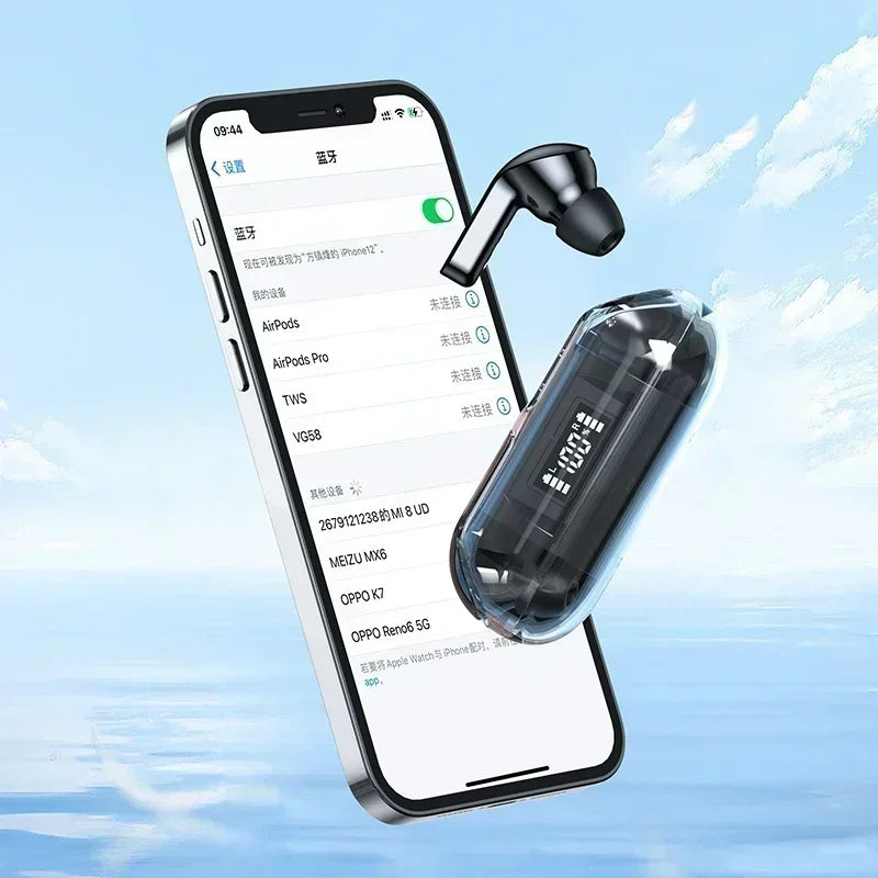 Wireless Mini Earbuds LED Power Digital Display TWS Wireless Headset Stereo Sound Bluetooth Headphones