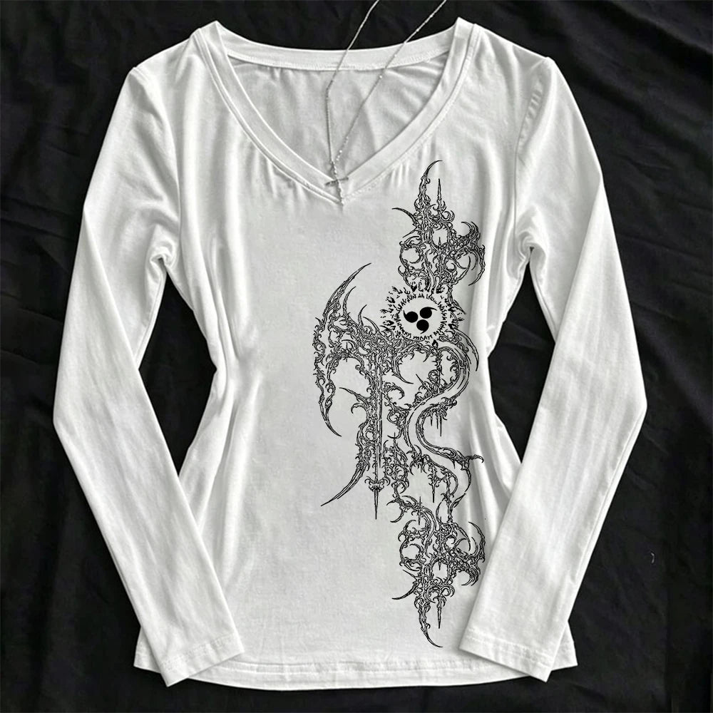 Woman Clothes for Women 2000s Clothes Y2k Tops Crop Top Women Shoujo Girl Style Kawaii Graphic T Shirts Gothic Kpop Harajuku Emo
