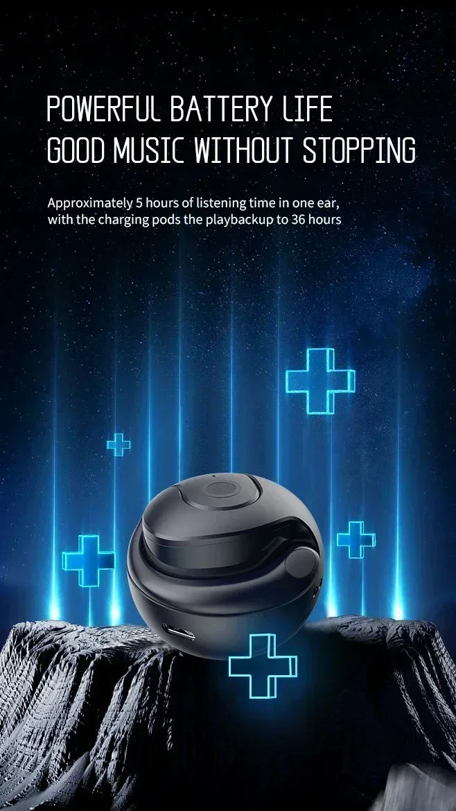 Wireless Headphones Bluetooth Headset with Mics HiFi Stereo Sound Earphones Smart Touch Sports Earbuds for phones