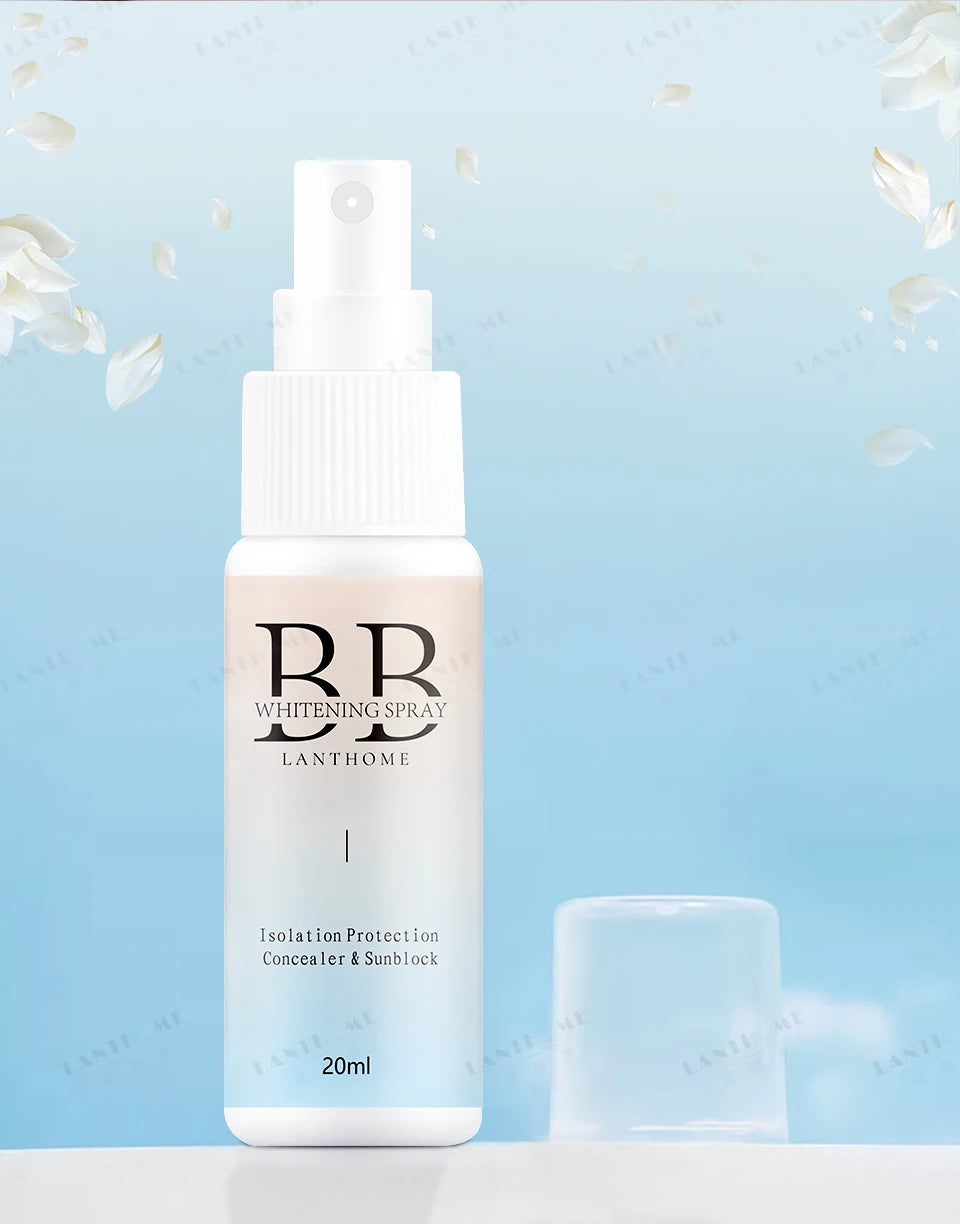 BB Whitening Spray, Skin Brightening Moisturizing BB Cream for Women, Face Foundation Nourishing Skin Care Beauty Cosmetics