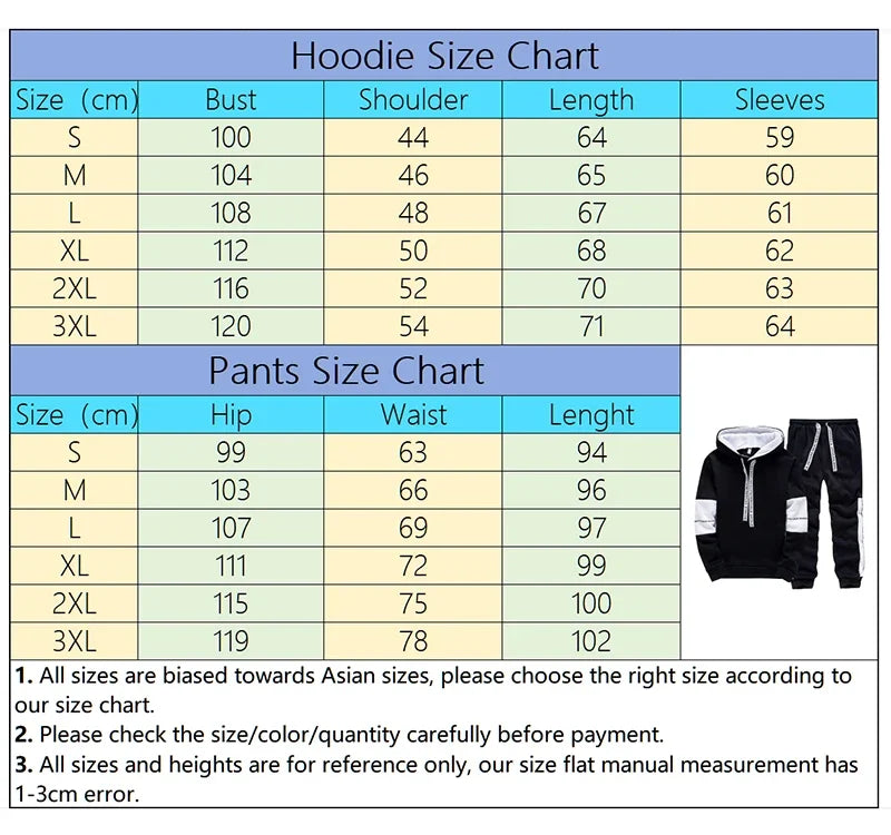 Man Hooded Sweatshirts Sweatpants Autumn Winter Daily Casual Sports Hoodies Jogger Pants Urban Fashion Streetwear Men&