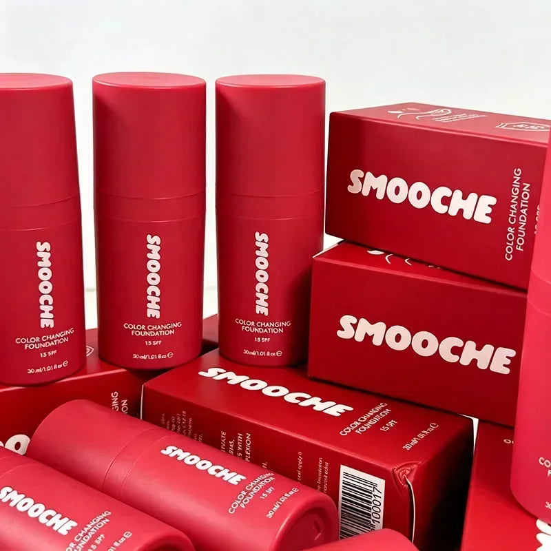 Korean Cosmetics Smooche Color Changing Foundation Self-Adjusting Shade High Covers Imperfections Long-Lasting Makeup Retention