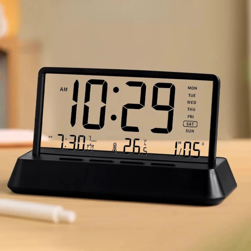Electronic Clock New Ornaments Desktop Creative Digital Alarm Clock Living Room Calendar High-end Home Decoration