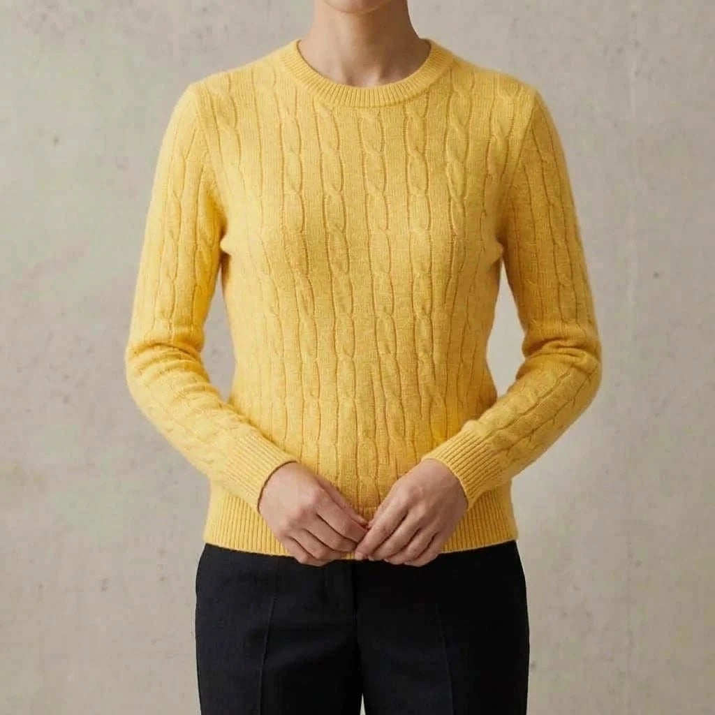 Women Cable Knit Sweater Crewneck Long Sleeve Pullover Autumn Soft Warm Knitted Jumper Fall Winter Casual Office Work Tops Coats