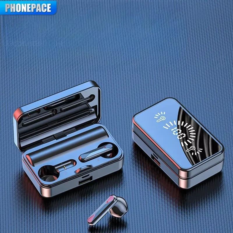 S20 BT Earphone Headphones Mirror Wireless Stereo Headset with Digital DisplayTouch Control Sports Earbuds for Gaming