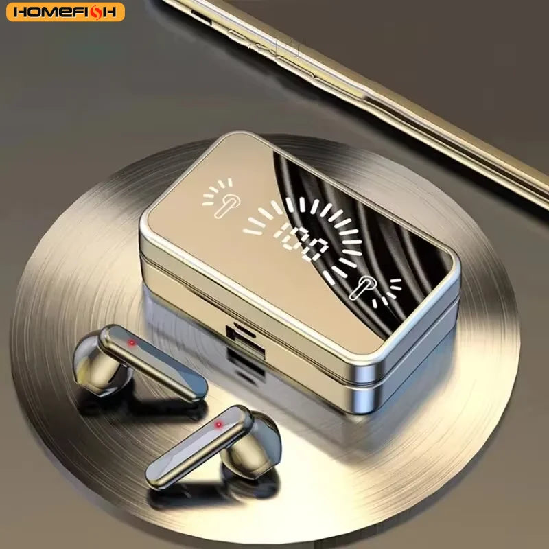 S20 BT Earphone Headphones Mirror Wireless Stereo Headset with Digital DisplayTouch Control Sports Earbuds for Gaming