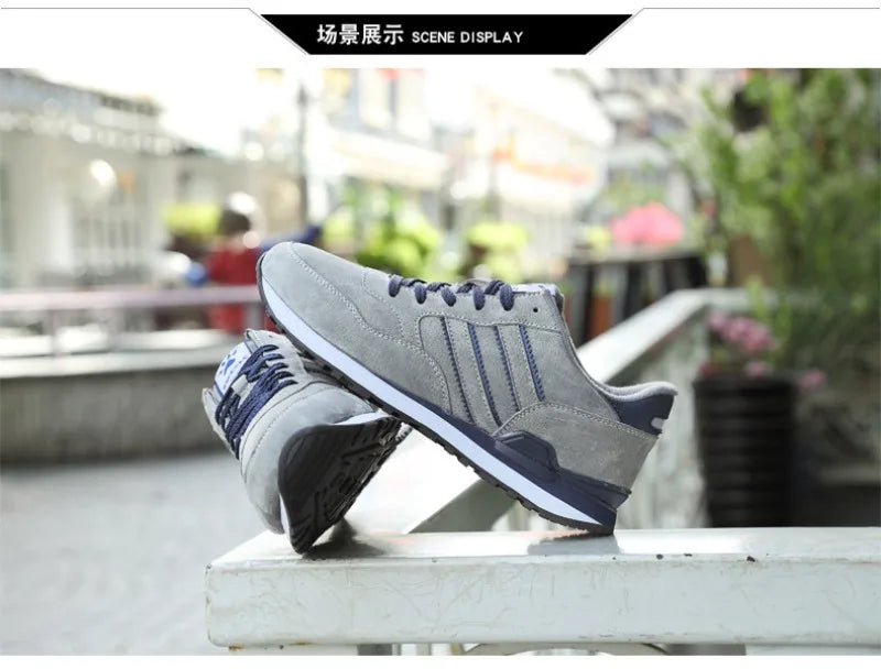 Sneakers for Men High Quality Suede Casual Shoes Luxury Tenis Shoes for Men Lace-up Flats Sport Running Shoes Кроссовки Мужские