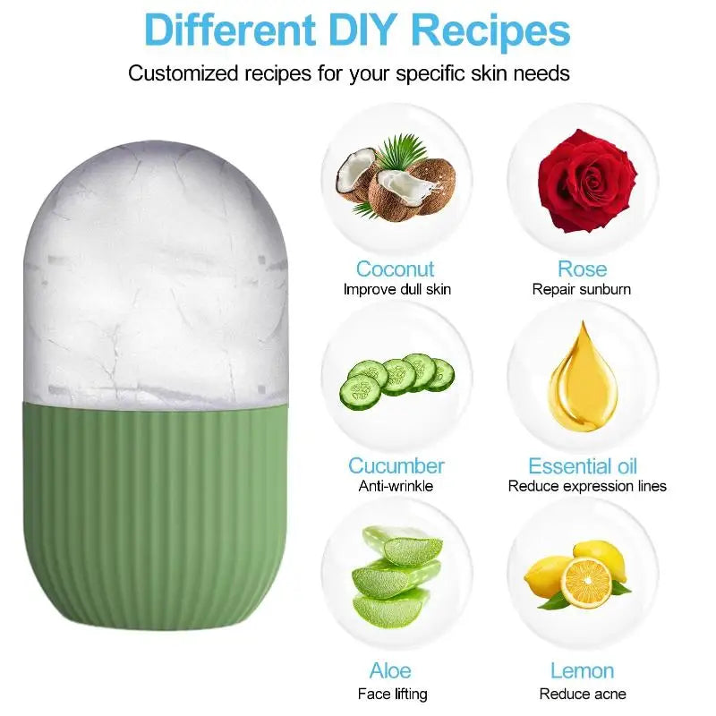 Ice Face Roller Beauty Massage Silicone Ice Mold For Eye Puffiness Ice Facial Roller Shrink Pores Multifunctional Mold