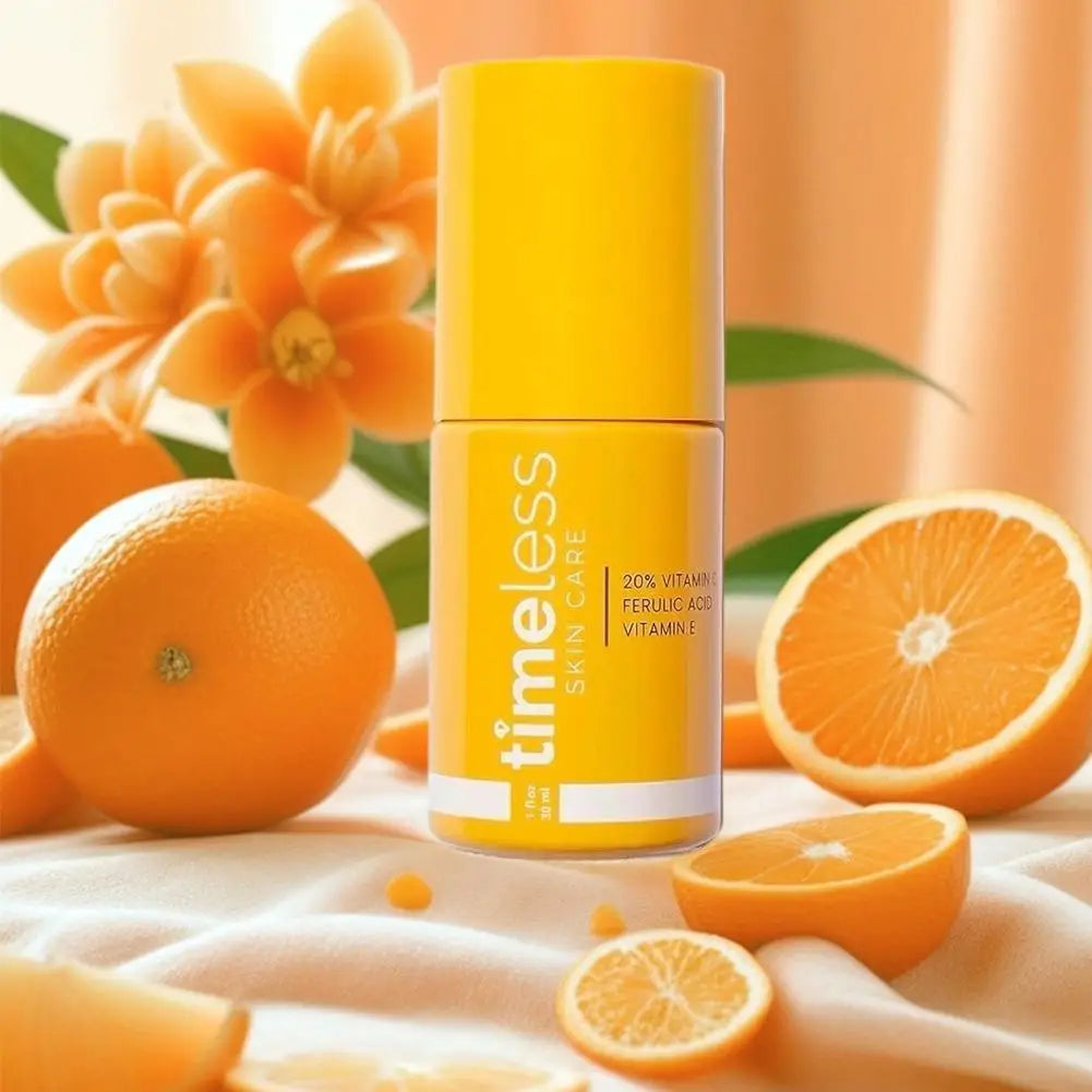 30ml Skin Care Timeless Brighten Skin Tone Reduce Dullness Collagen Antioxidant Serum 20% Vitamin C Vitamin E Ferulic Acid Serum