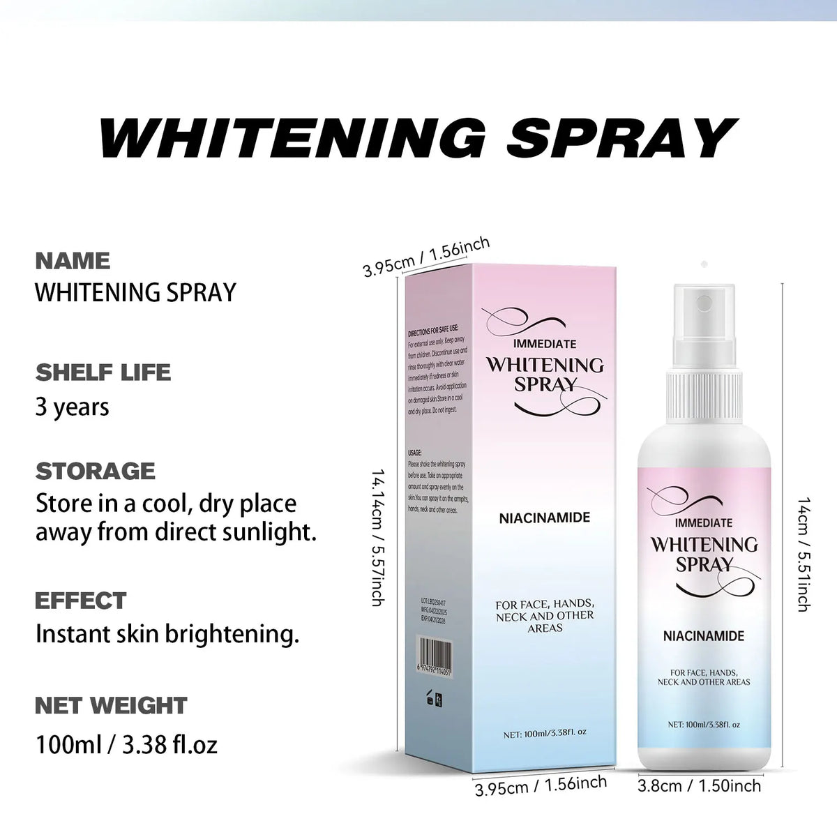 BB Whitening Spray, Skin Brightening Moisturizing BB Cream for Women, Face Foundation Nourishing Skin Care Beauty Cosmetics