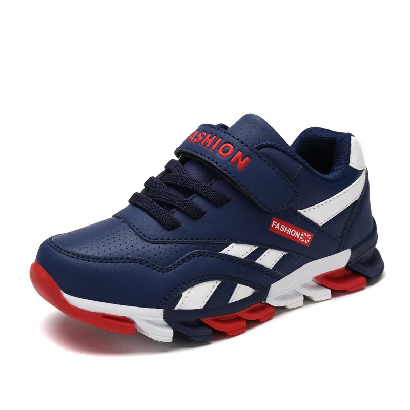 Kids Fashion Sneakers Outdoor Sport Boys Tennis Comfort Leather Running Shoes Lightweight Children&