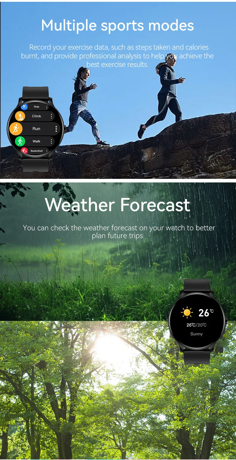 2026 New Smartwatch For Men Android IOS Phone 1.52" Screen Bluetooth Call Blood Oxygen Pressure Monitoring Smart Watch Women