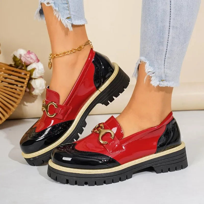 2026 Female Shoes Women Fashion Toe Flats Loafers Platform Casual Buckle Ladies Heels
