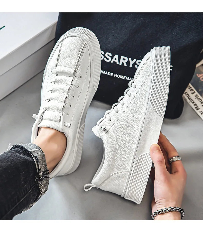 Sneakers for Men Fashion Casual Lace Up Round Toe Flat White mens Running Sport Shoes Zapatillas Deportivas Hombre