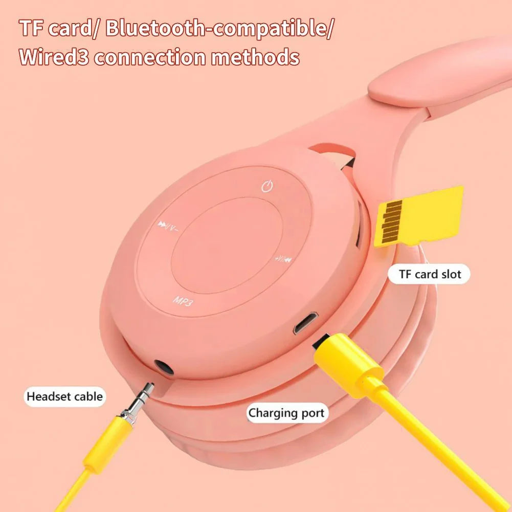 Y08 Wireless Bluetooth Headphone Macaron Headphones Stereo Headband Gaming Headset with Mic Gamer Girl Gift for Mobile Tablet